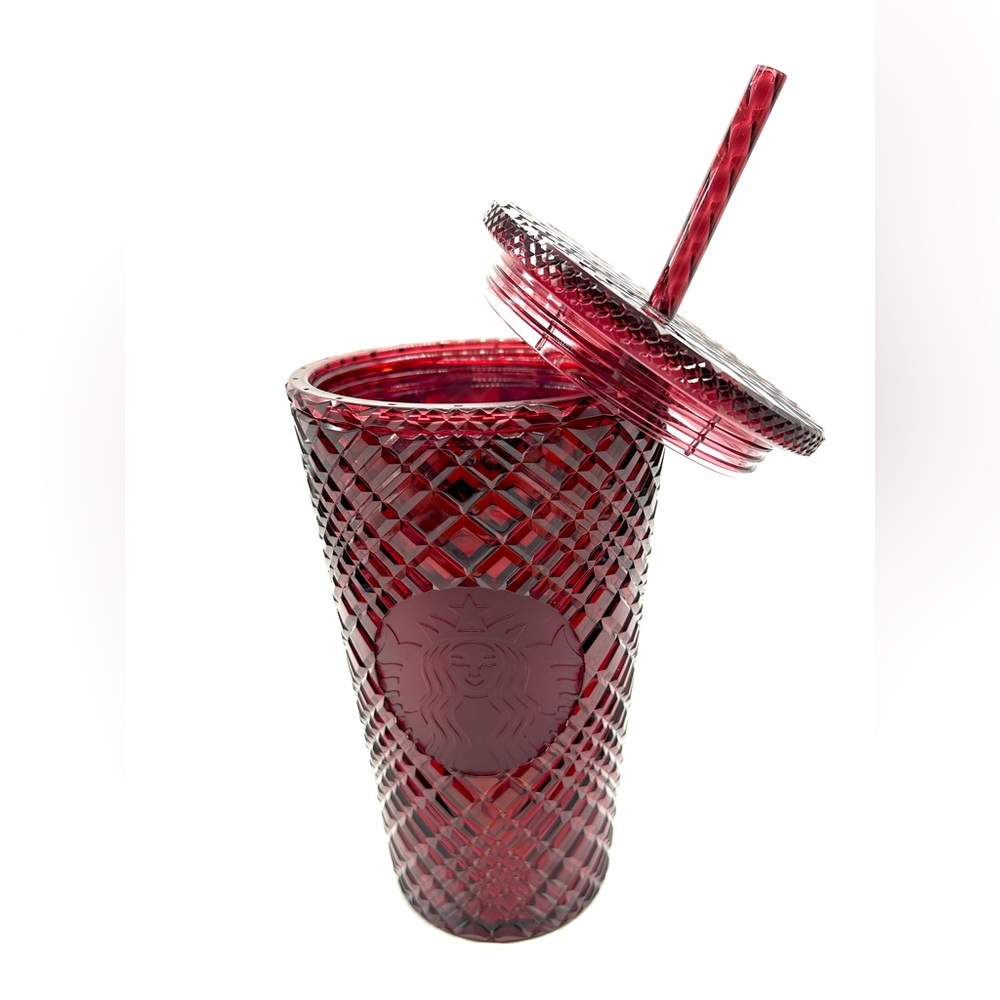 STARBUCKS Grande Iced (16oz) Studded Ruby Red Tumbler Cold Cup Christmas NEW